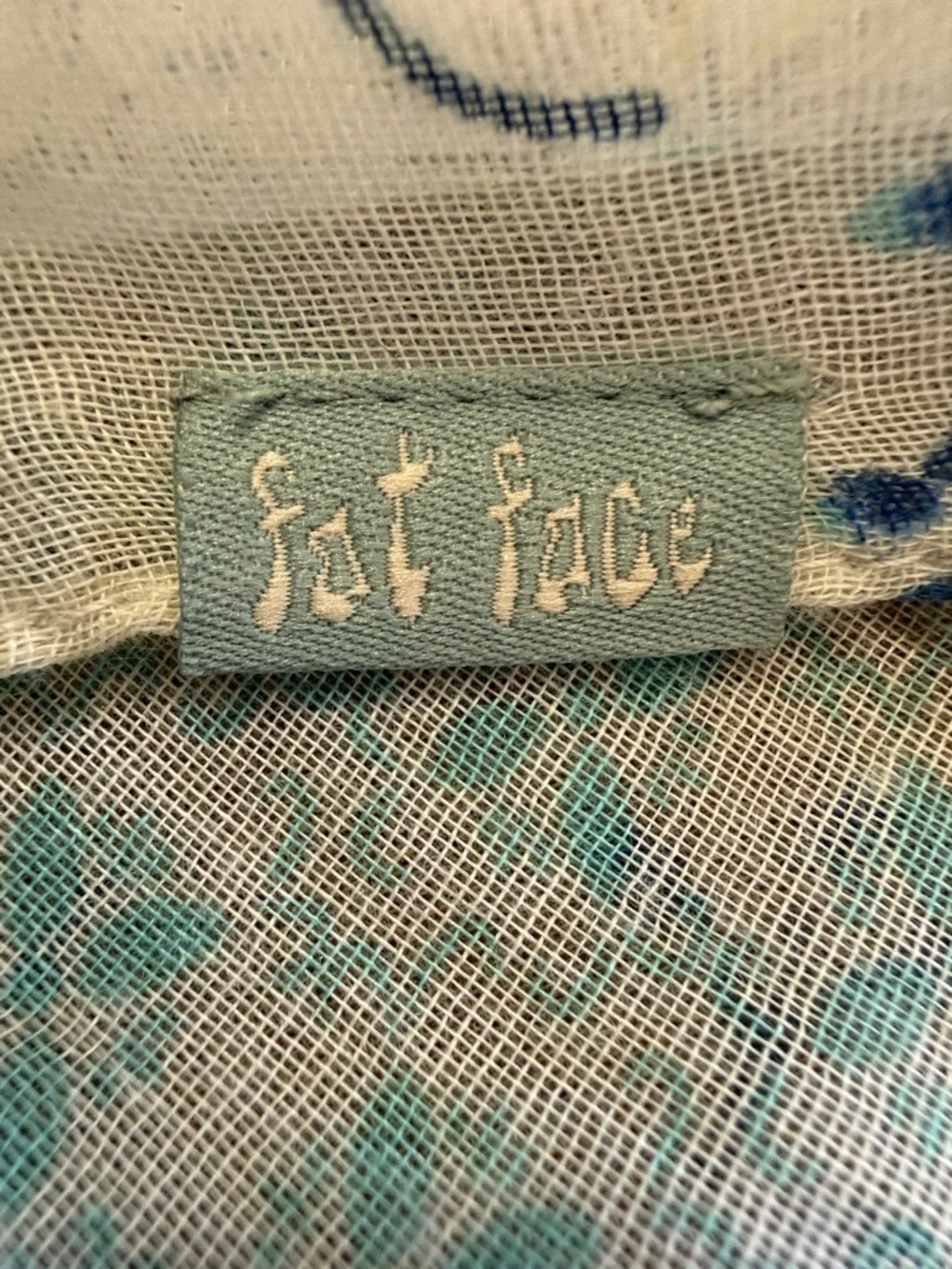 Fat Face Patchwork Look Stripe Lightweight Scarf Boho Coastal Floral Wrap